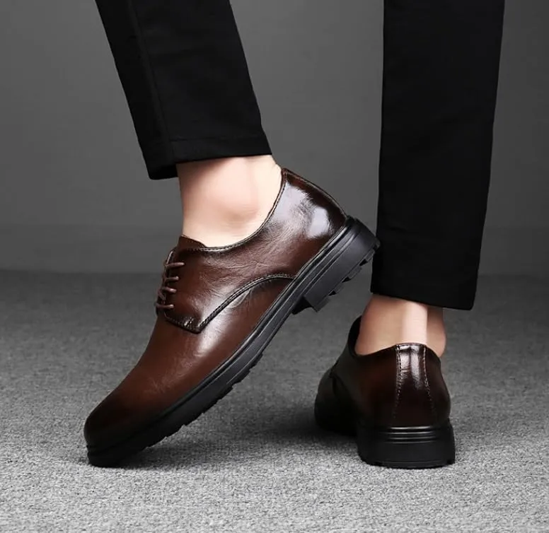 Men's Casual Dress Shoes Comfortable Fashion Business Mens Derby Shoes Office Classic Leather Business Oxfords for Men