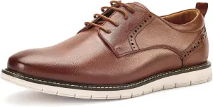 Men's Casual Oxfords Plain Toe Business Formal Dress Shoes Brown Black