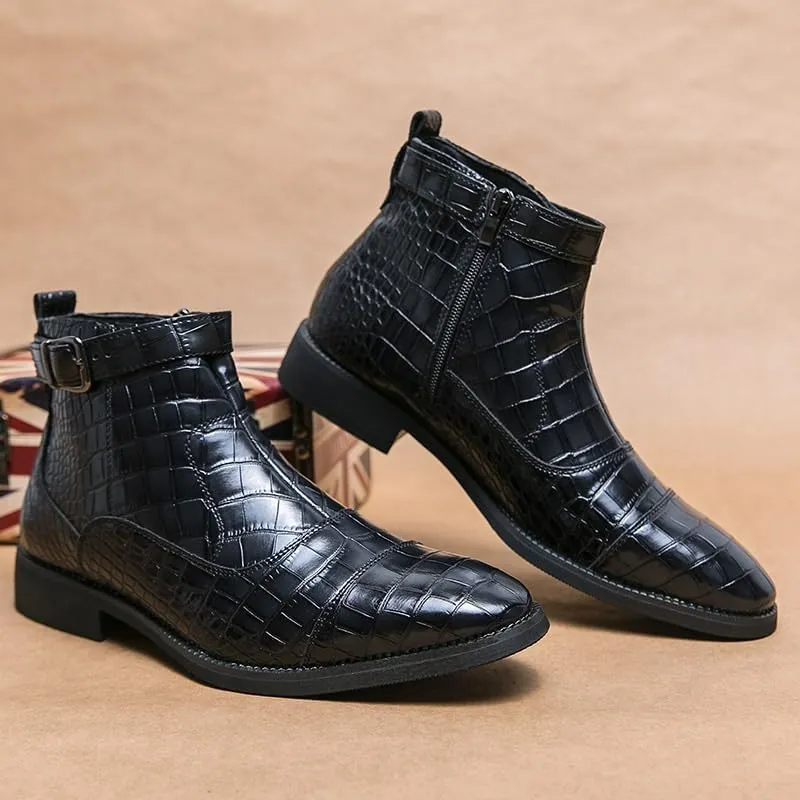 Men's Casual Retro Wedding Work Shoes Classic Round Toe Shiny Checkered Comfortable Dress Loafers