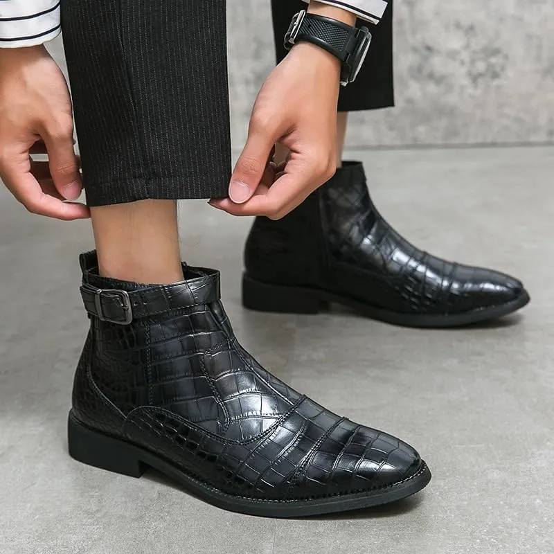 Men's Casual Retro Wedding Work Shoes Classic Round Toe Shiny Checkered Comfortable Dress Loafers