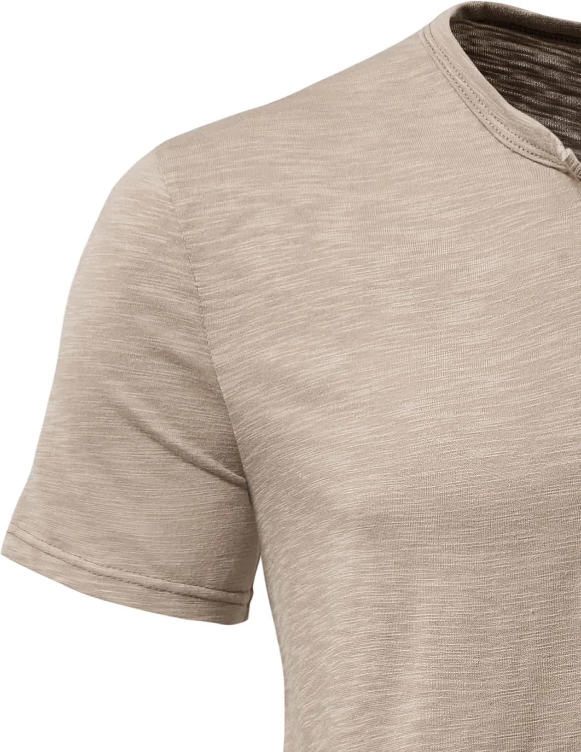 Men's Casual Stretchy Slim Fit Short Sleeve Henley Shirt