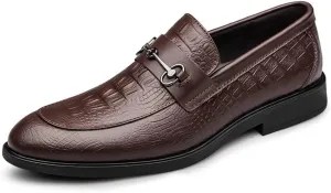 Men's Classic Slip On Dress Shoes Men Modern Low Top Pointed Toe Tuxedo Derby Shoes
