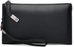 Mens Clutch Bag Handbag Leather Purse Zipper Long Wallet Business Hand Clutch Phone Holder