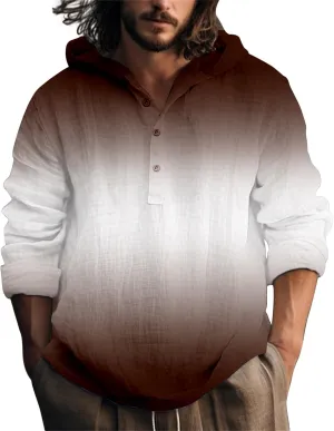 Men's Convertible Hooded Shirt with Roll-Up Sleeves – Lightweight Performance Fabric for Hot Weather Outdoor Activities