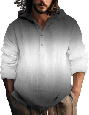 Men's Convertible Hooded Shirt with Roll-Up Sleeves – Lightweight Performance Fabric for Hot Weather Outdoor Activities