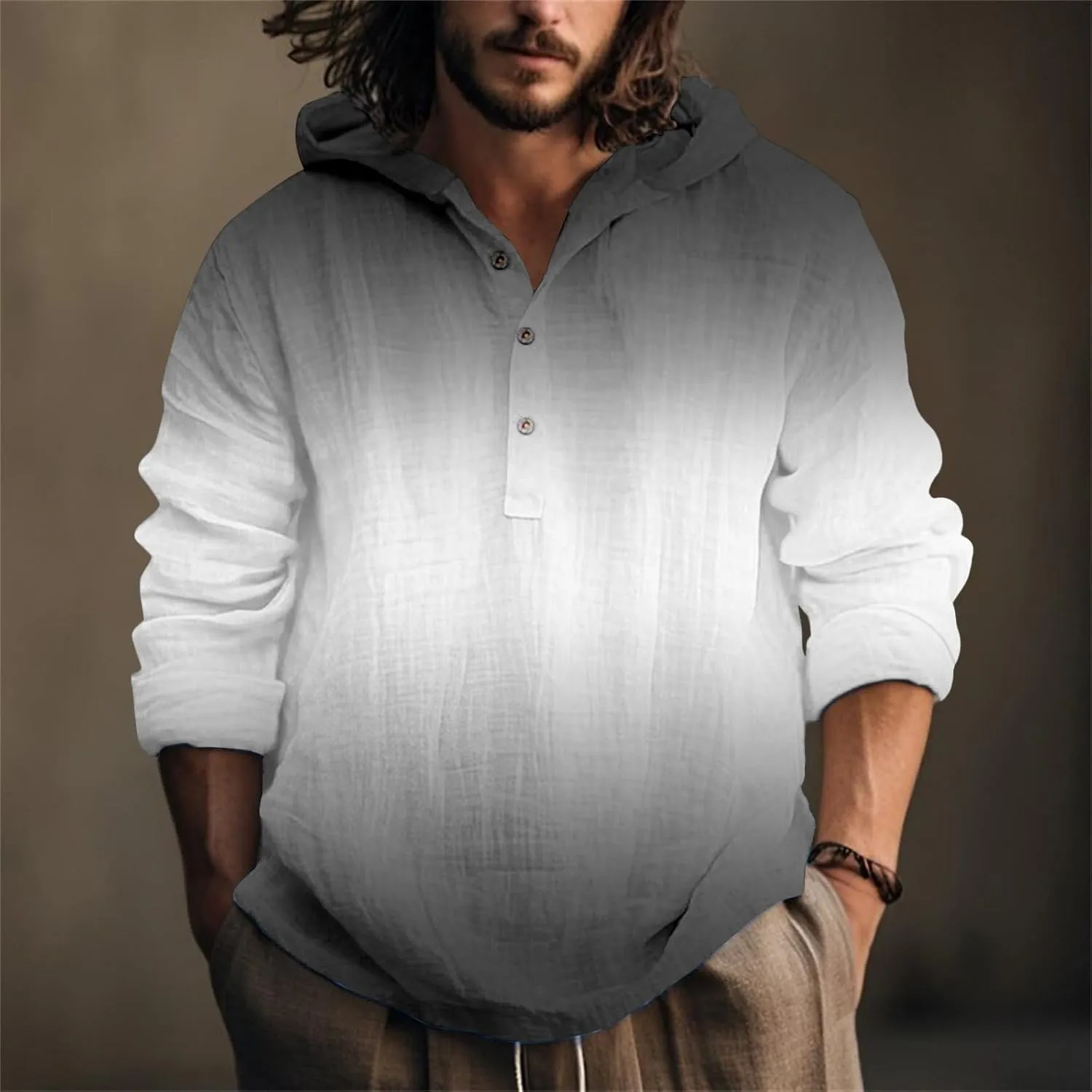 Men's Convertible Hooded Shirt with Roll-Up Sleeves – Lightweight Performance Fabric for Hot Weather Outdoor Activities