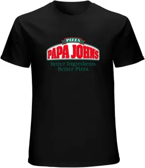 Men's Cotton Shirt Men's Papa Johns Logo T Shirt Short Sleeve Cool and Breathable
