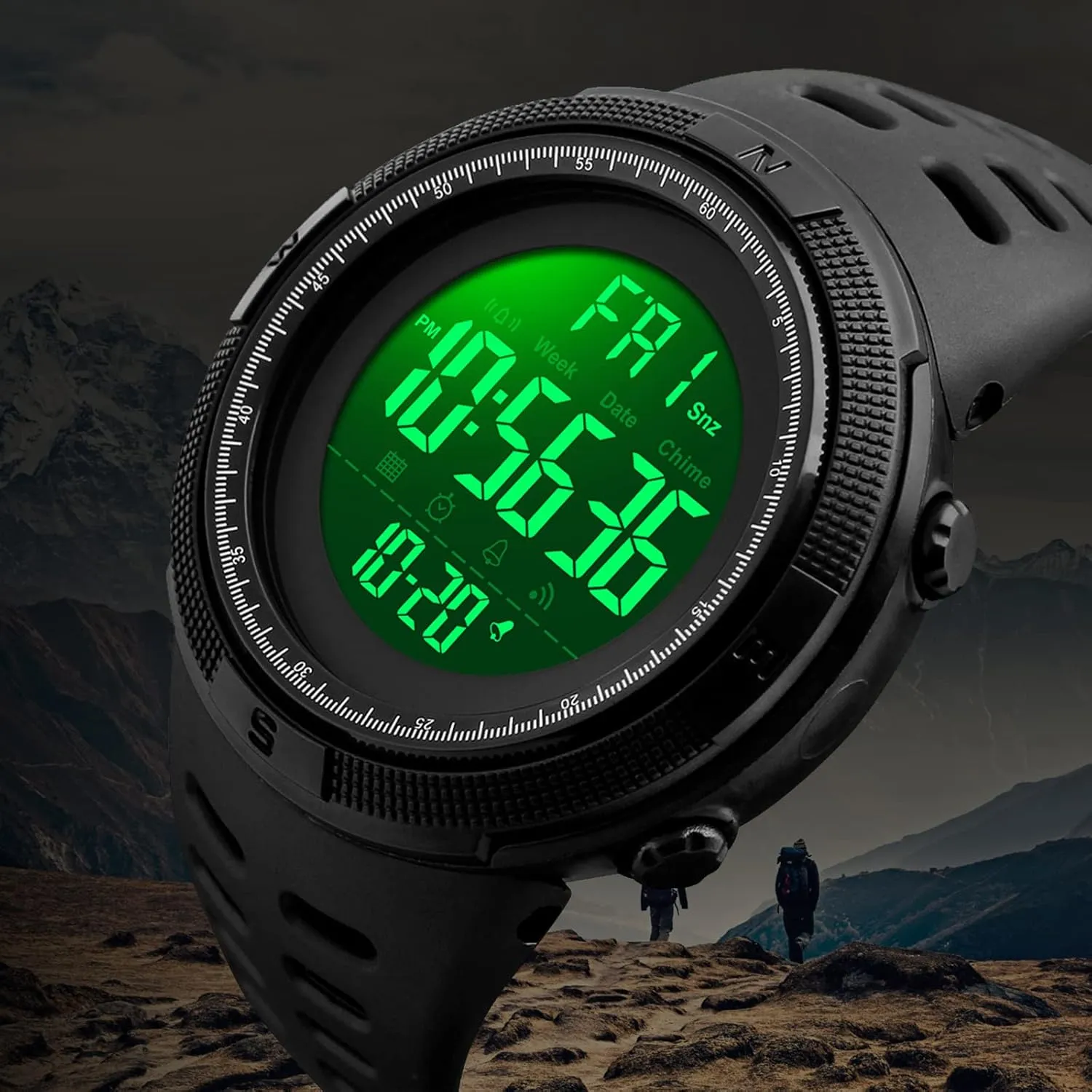 Men's Digital Sports Watch Waterproof Military Stopwatch Countdown Auto Date Alarm