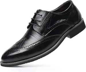 Men's Dress Shoes Classic Lace-Up Shoes Business Oxford Shoes for Men Wedding Party Fashion Wingtip Shoes