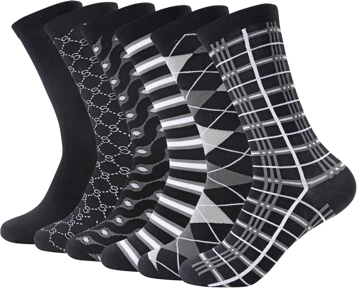 Mens Dress Socks 6 Pack Silver Anti Odor Combed Cotton Moisture Wicking Size 6-14