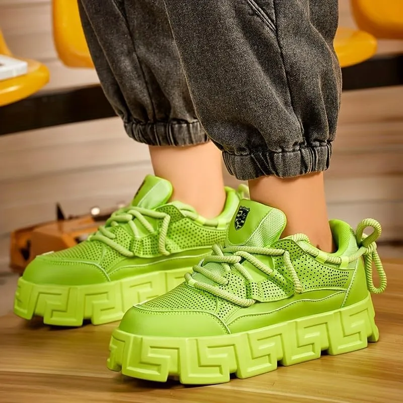 Men's Fashion Sneakers - Casual Solid Color Art