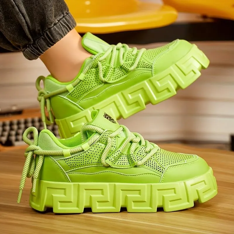 Men's Fashion Sneakers - Casual Solid Color Art