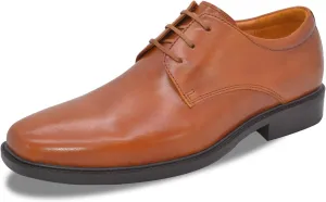 Mens Genuine Leather Dress Shoes Square Toe Formal Business Office Work Lightweight Comfortable Lace-up Oxford Shoes
