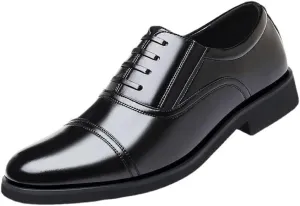 Men's Genuine Leather Dress Shoes Vintage Lace-Up Casual Wedding Business Tuxedo Shoes Casual Comfortable Oxfords Shoes
