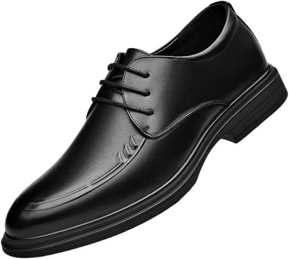 Men's Genuine Leather Oxford Shoes - Comfortable Brogue Wingtip Formal Business Casual Footwear