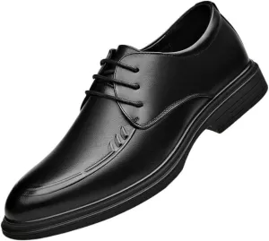 Men's Genuine Leather Oxford Shoes - Comfortable Brogue Wingtip Formal Business Casual Footwear