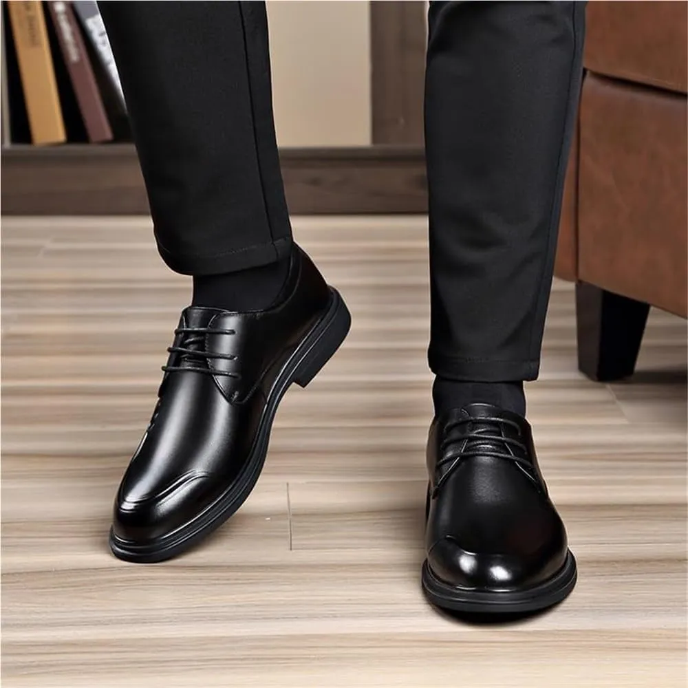 Men's Genuine Leather Oxford Shoes - Comfortable Brogue Wingtip Formal Business Casual Footwear