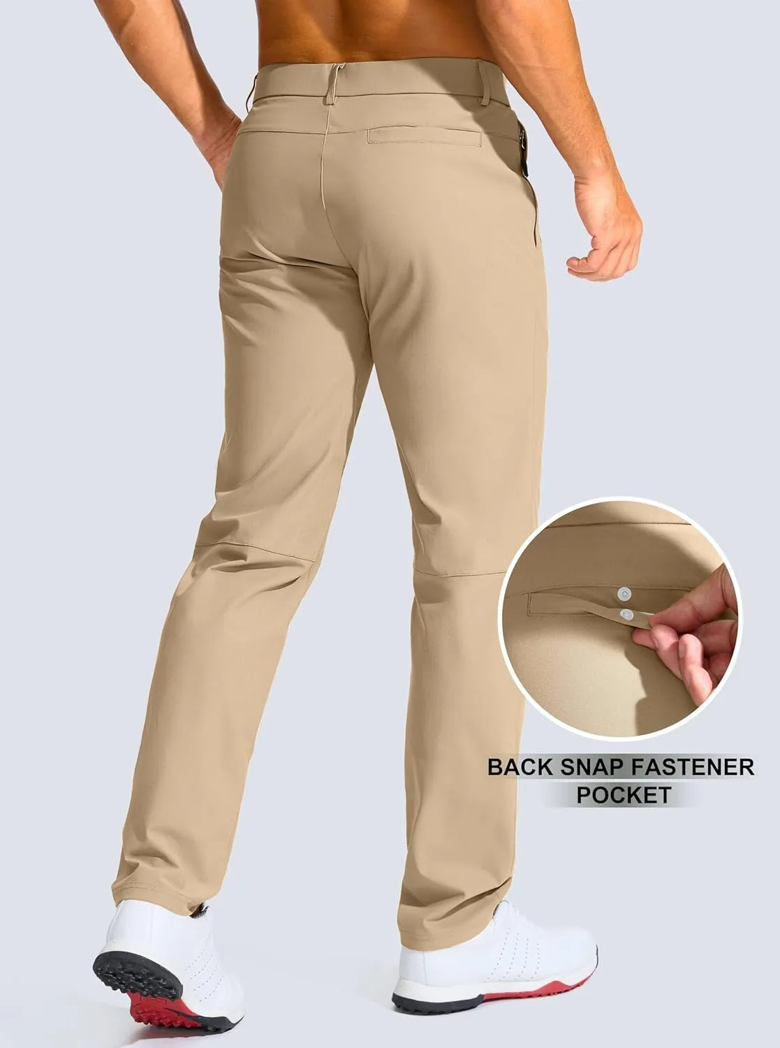 Men's Golf Pants - 30"/32"/34" Slim Fit Stretch Lightweight Dress Pants for Men with Zipper Pockets Casual Work