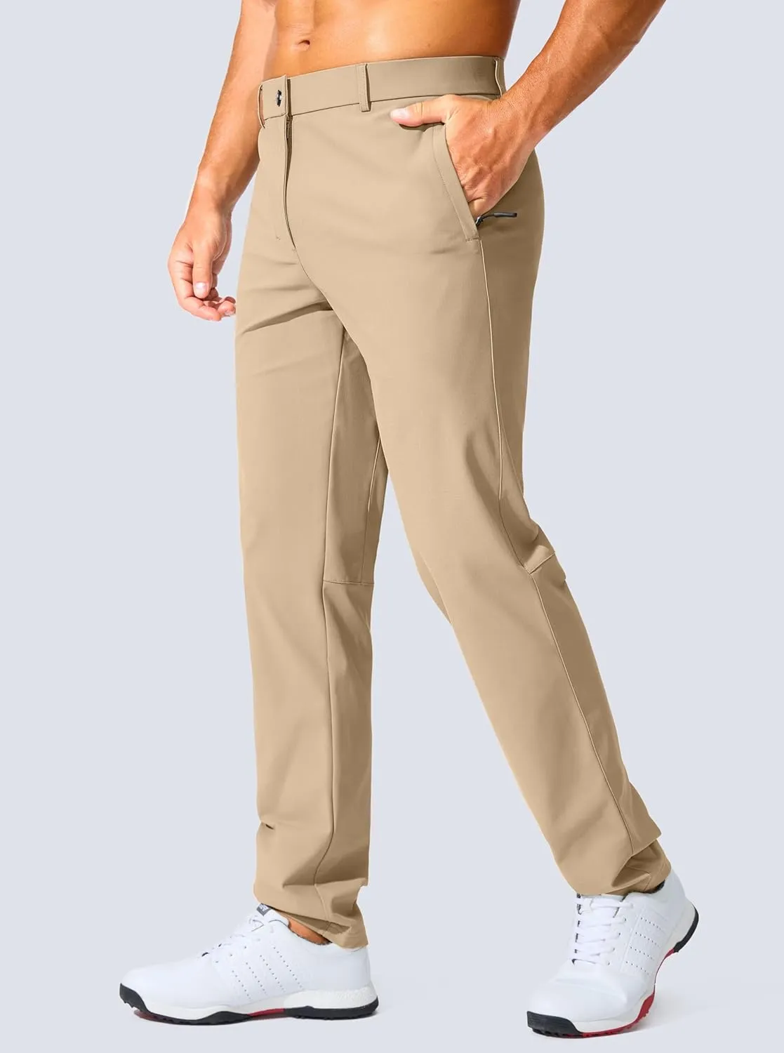 Men's Golf Pants - 30"/32"/34" Slim Fit Stretch Lightweight Dress Pants for Men with Zipper Pockets Casual Work