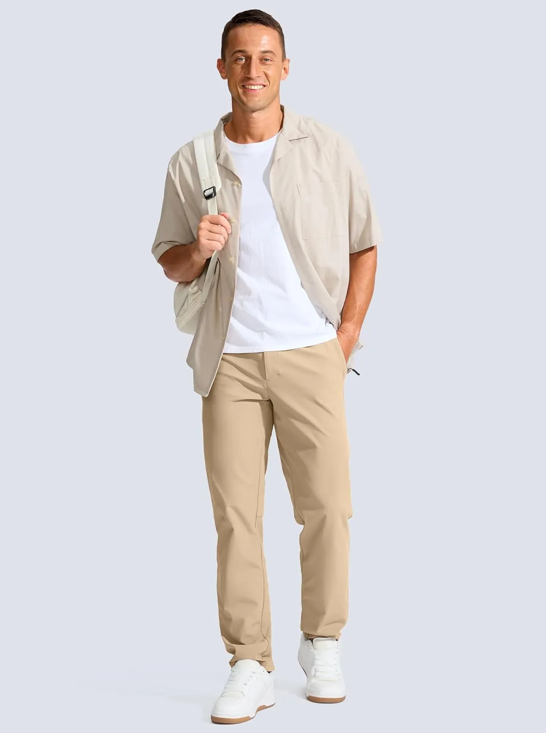 Men's Golf Pants - 30"/32"/34" Slim Fit Stretch Lightweight Dress Pants for Men with Zipper Pockets Casual Work