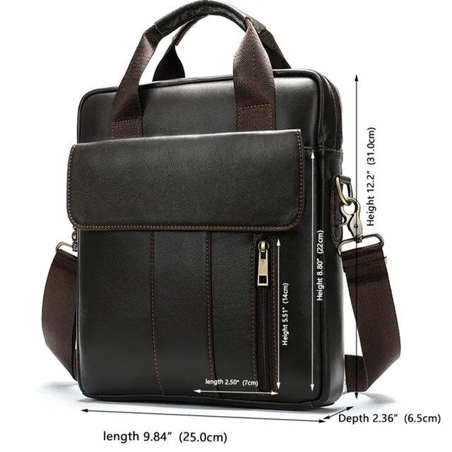 Men's Handbag Express shipping Bag Real Crossbody New Business Shoulder Vintage Fashion 2020 Zipper Prompt response Bag Bag Men's Retro Men's Leather Briefcases