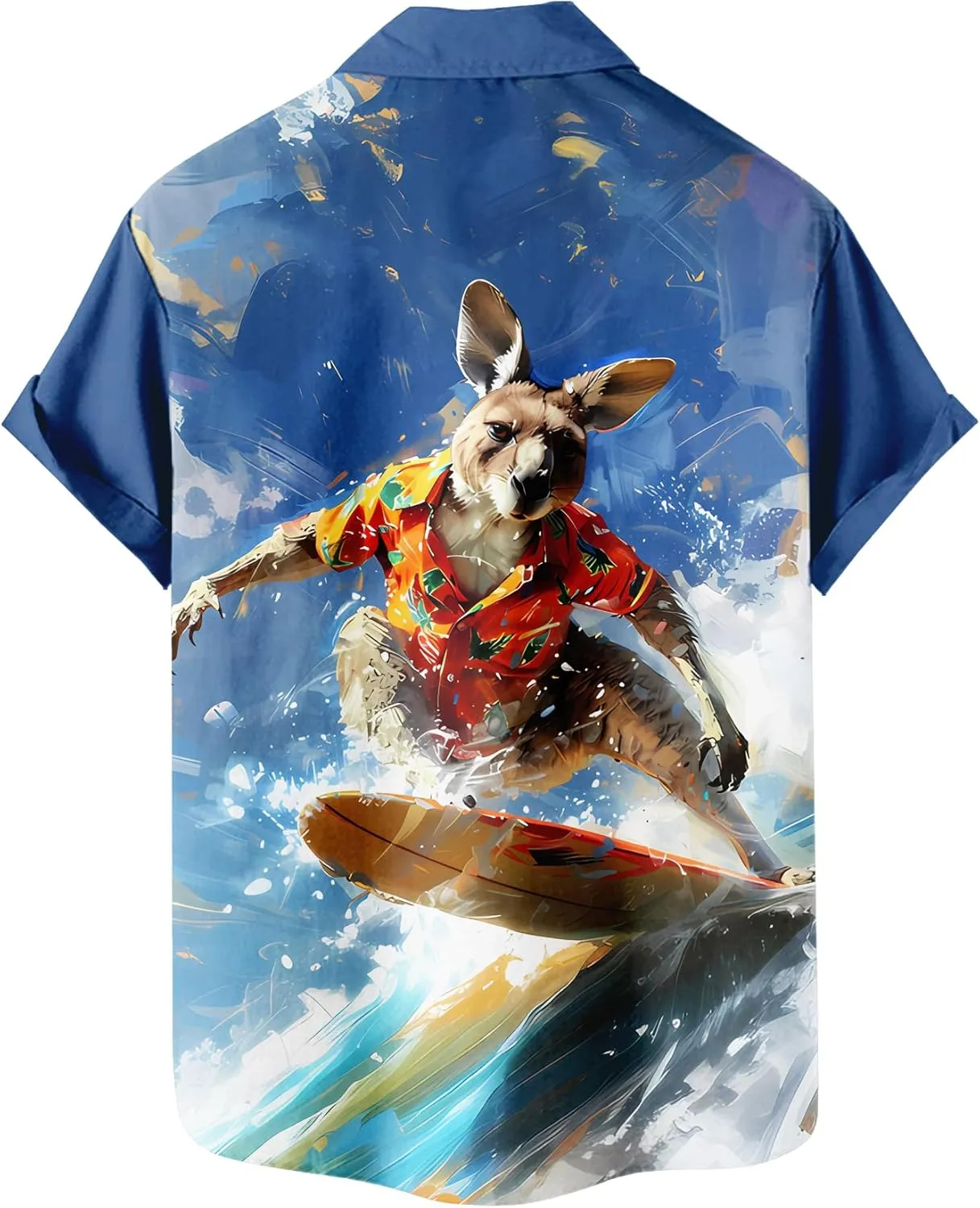 Men's Hawaiian Shirt Short Sleeve Funny Printed Casual Button Down Aloha Shirts