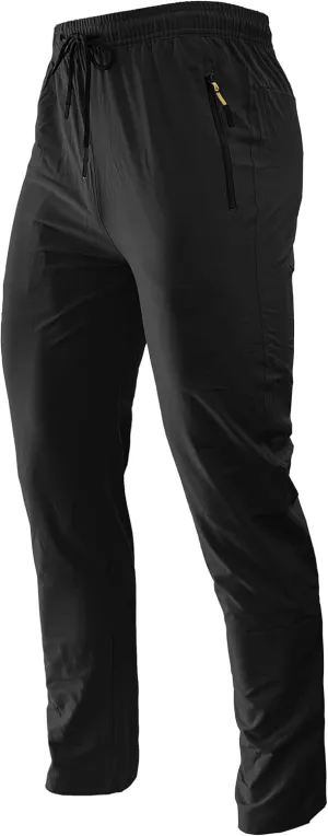 Men's Hiking Pants Lightweight Quick Dry Waterproof Breathable Athletic Joggers Track Running Sweatpants