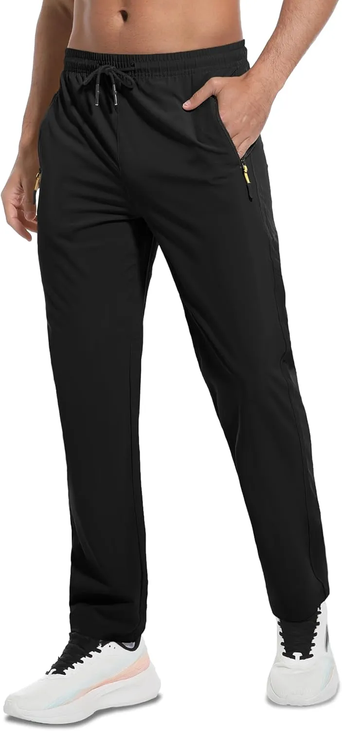 Men's Hiking Pants Lightweight Quick Dry Waterproof Breathable Athletic Joggers Track Running Sweatpants