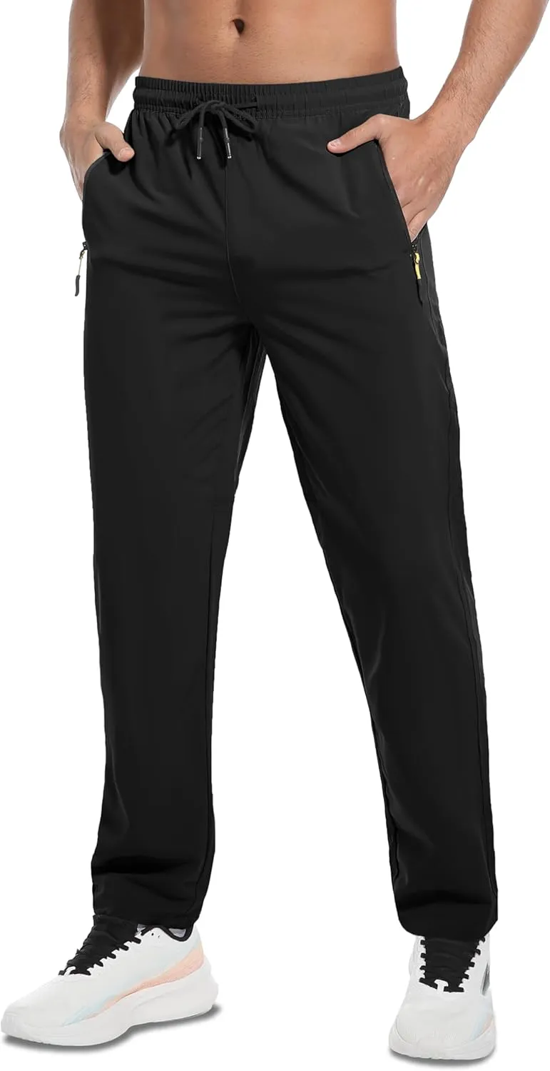 Men's Hiking Pants Lightweight Quick Dry Waterproof Breathable Athletic Joggers Track Running Sweatpants