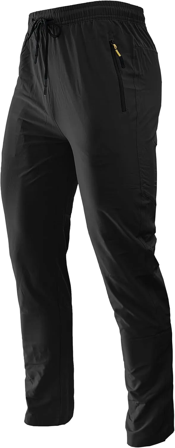 Men's Hiking Pants Lightweight Quick Dry Waterproof Breathable Athletic Joggers Track Running Sweatpants