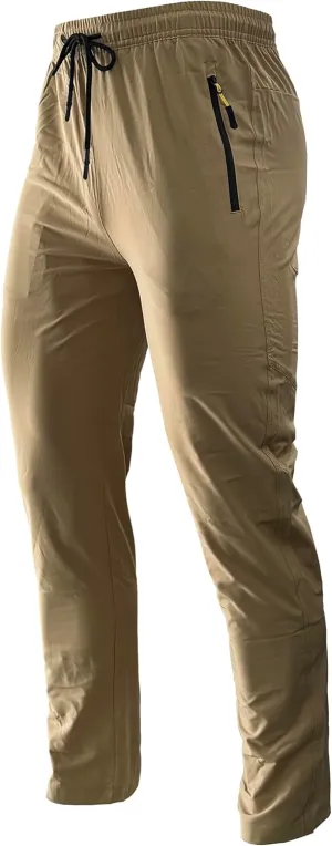 Men's Hiking Pants Lightweight Quick Dry Waterproof Breathable Athletic Joggers Track Running Sweatpants