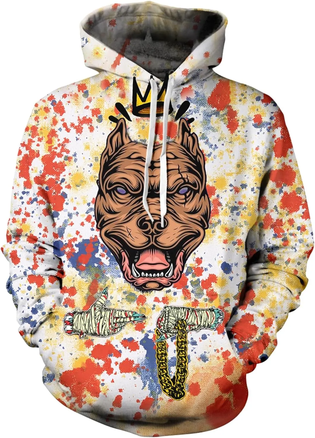 Mens Hip Hop Hoodie Street Novelty Hoodies 3d Printed Pullover Casual Sweatshirts