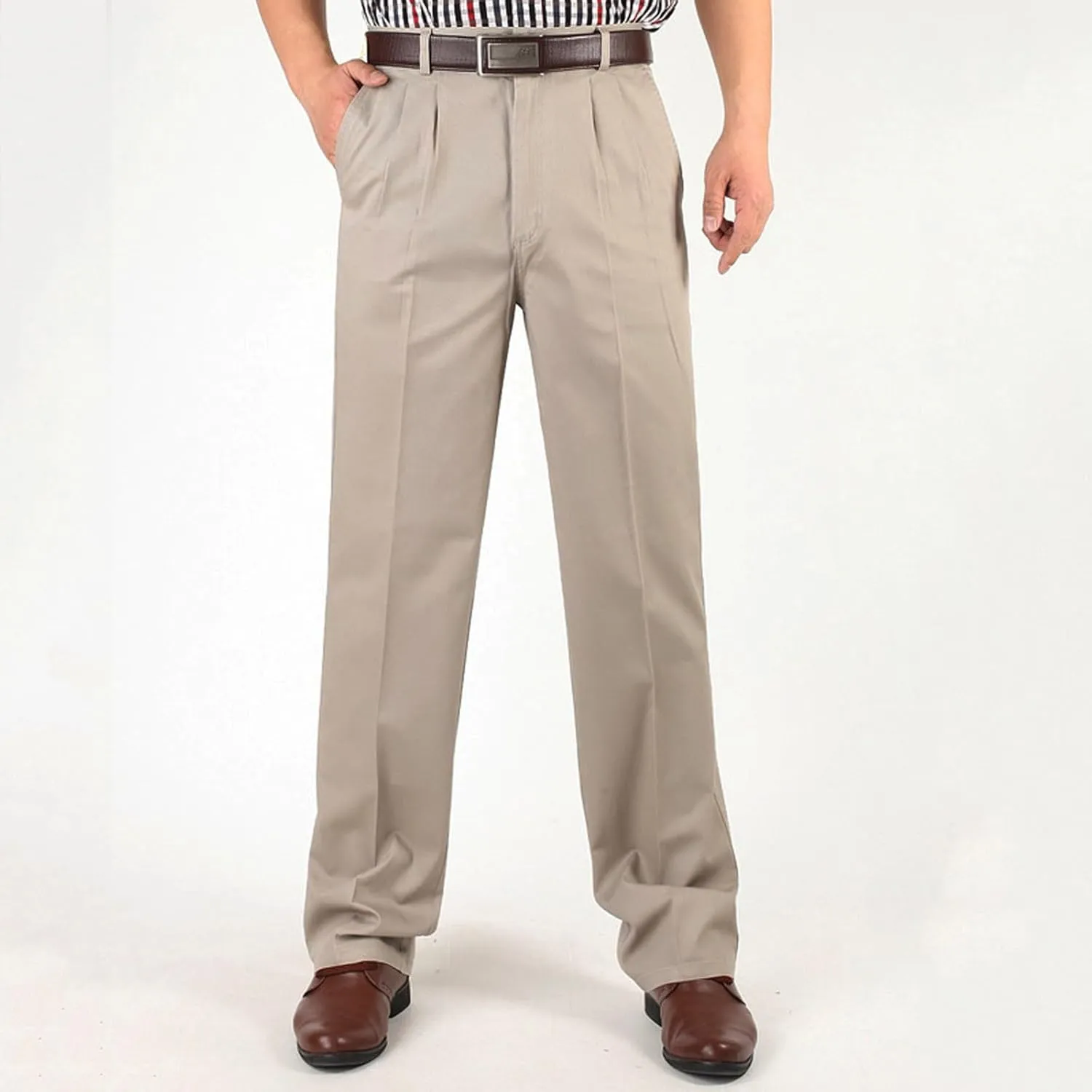 Men's Pants Classic Casual Relaxed Fit Business Office Pants Golf Suit Dress Pants for Men Straight Leg Golf Pants