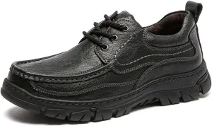 Men's Premium Cowhide Leather Walking Shoes, Fashion Casual Sneakers, Business Casual Leather Shoes, Driving Shoes, Soft, Comfortable, Wear-Resistant, Hand-Stitched