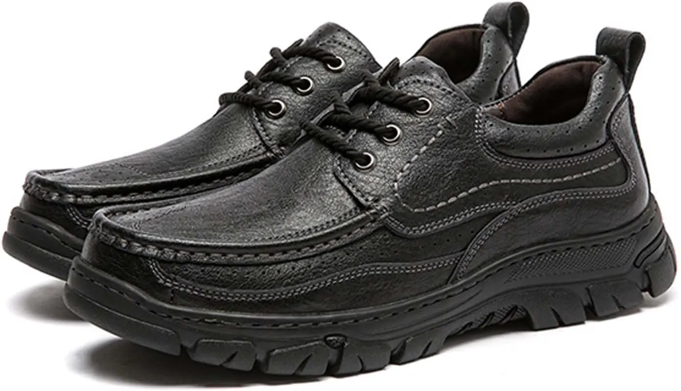 Men's Premium Cowhide Leather Walking Shoes, Fashion Casual Sneakers, Business Casual Leather Shoes, Driving Shoes, Soft, Comfortable, Wear-Resistant, Hand-Stitched