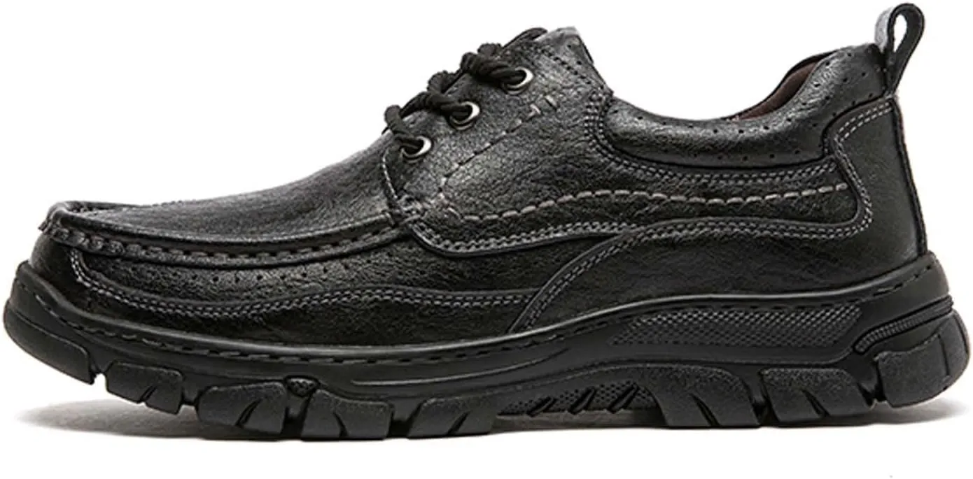 Men's Premium Cowhide Leather Walking Shoes, Fashion Casual Sneakers, Business Casual Leather Shoes, Driving Shoes, Soft, Comfortable, Wear-Resistant, Hand-Stitched