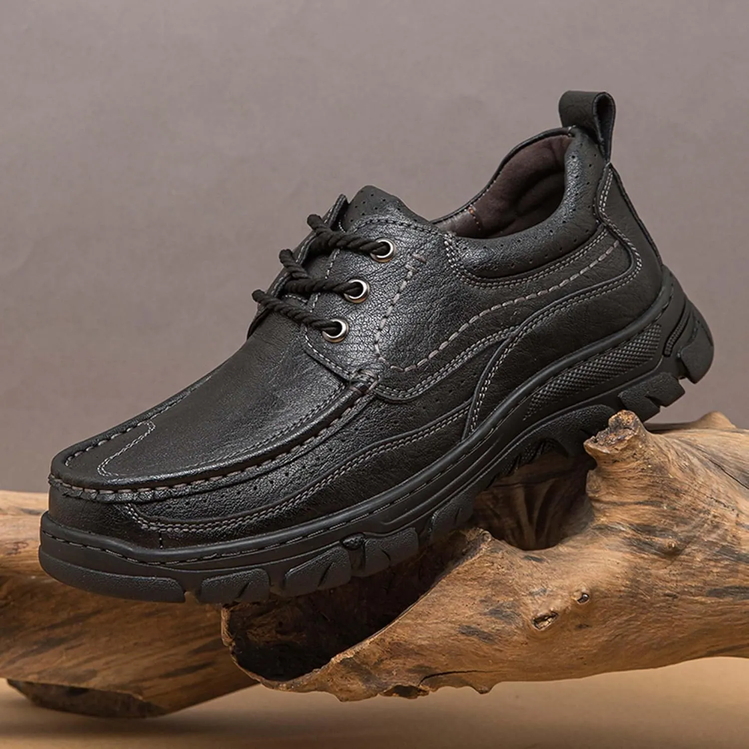 Men's Premium Cowhide Leather Walking Shoes, Fashion Casual Sneakers, Business Casual Leather Shoes, Driving Shoes, Soft, Comfortable, Wear-Resistant, Hand-Stitched