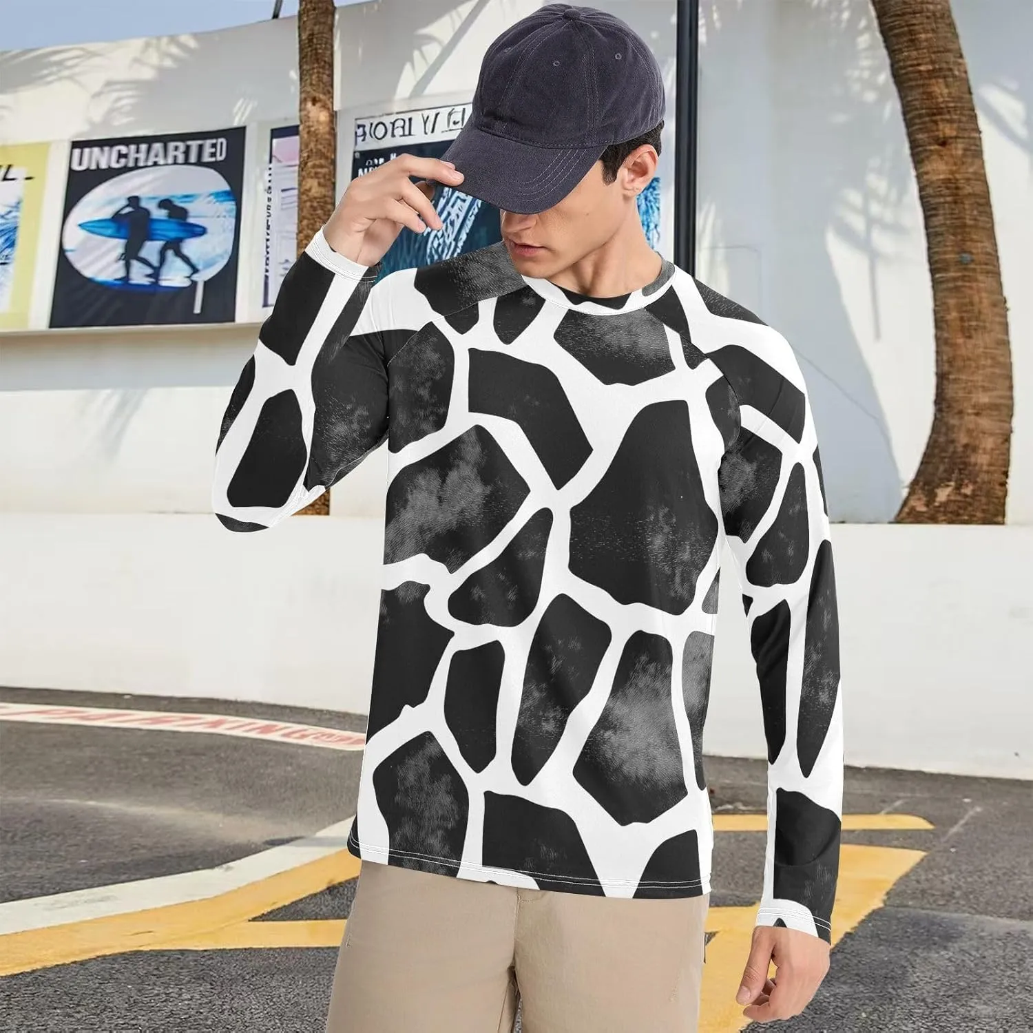Men's Rash Guard Shirts, UPF 50  Long Sleeve Swimsuit Top Bathing Suit S-XXL