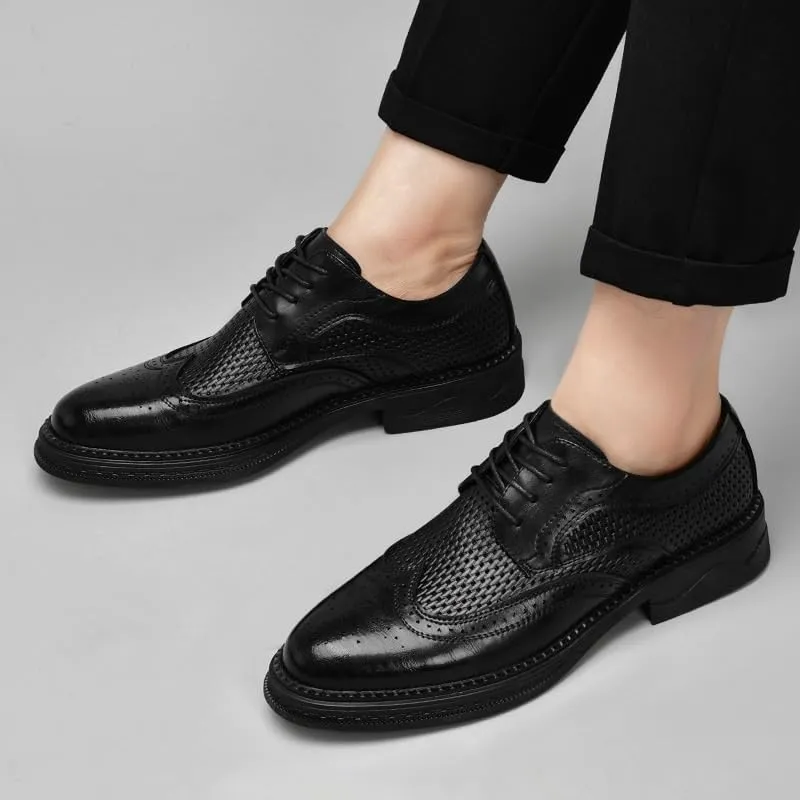 Men's Shiny Patent Leather Dress Shoes Platform Oxford Shoes for Weddings, Parties, Work, Church, Professionals