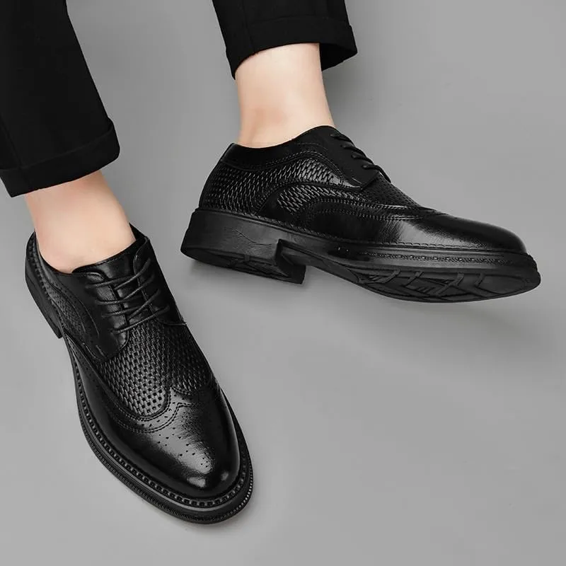 Men's Shiny Patent Leather Dress Shoes Platform Oxford Shoes for Weddings, Parties, Work, Church, Professionals