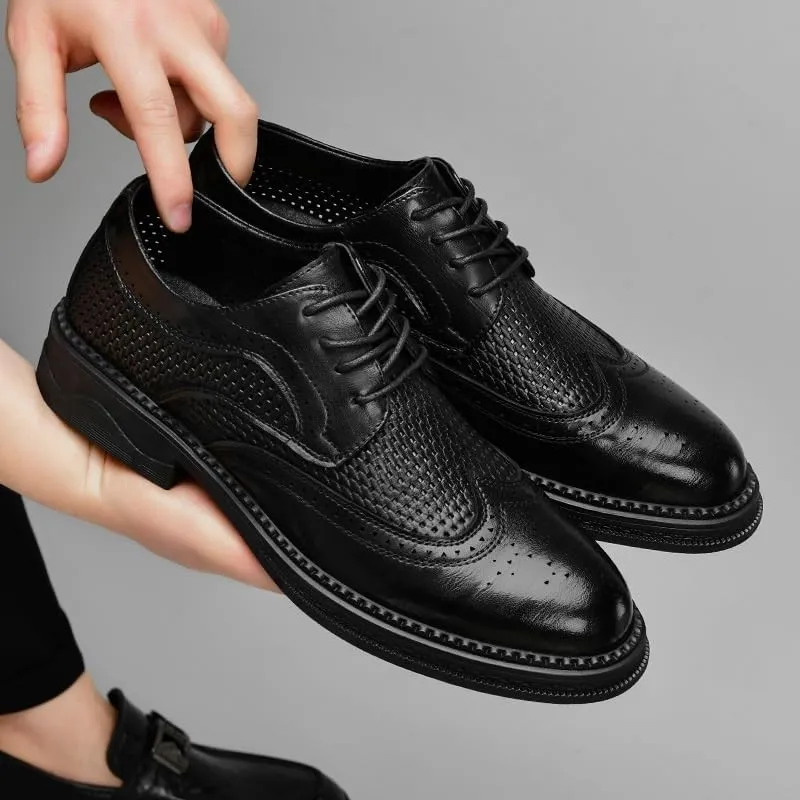 Men's Shiny Patent Leather Dress Shoes Platform Oxford Shoes for Weddings, Parties, Work, Church, Professionals