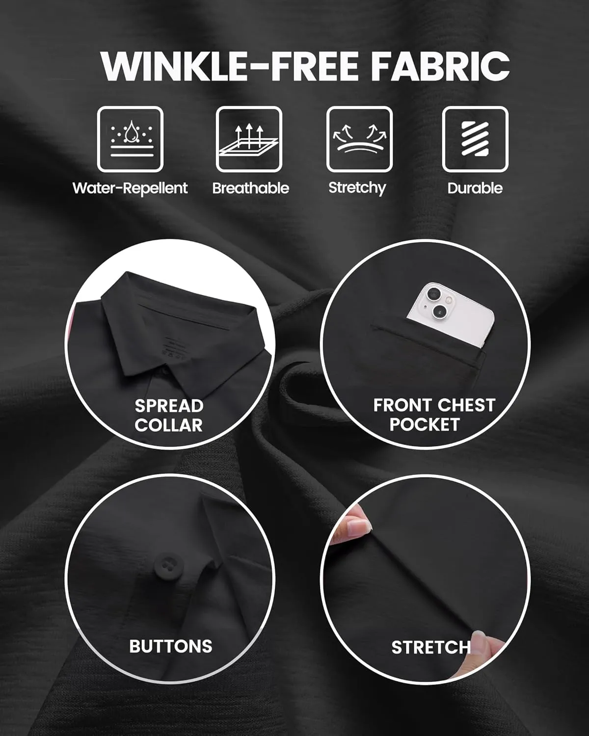 Mens Short Sleeve Dress Shirts Business Casual Button Down Shirt Summer Beach Wedding Untucked Shirts with Pocket