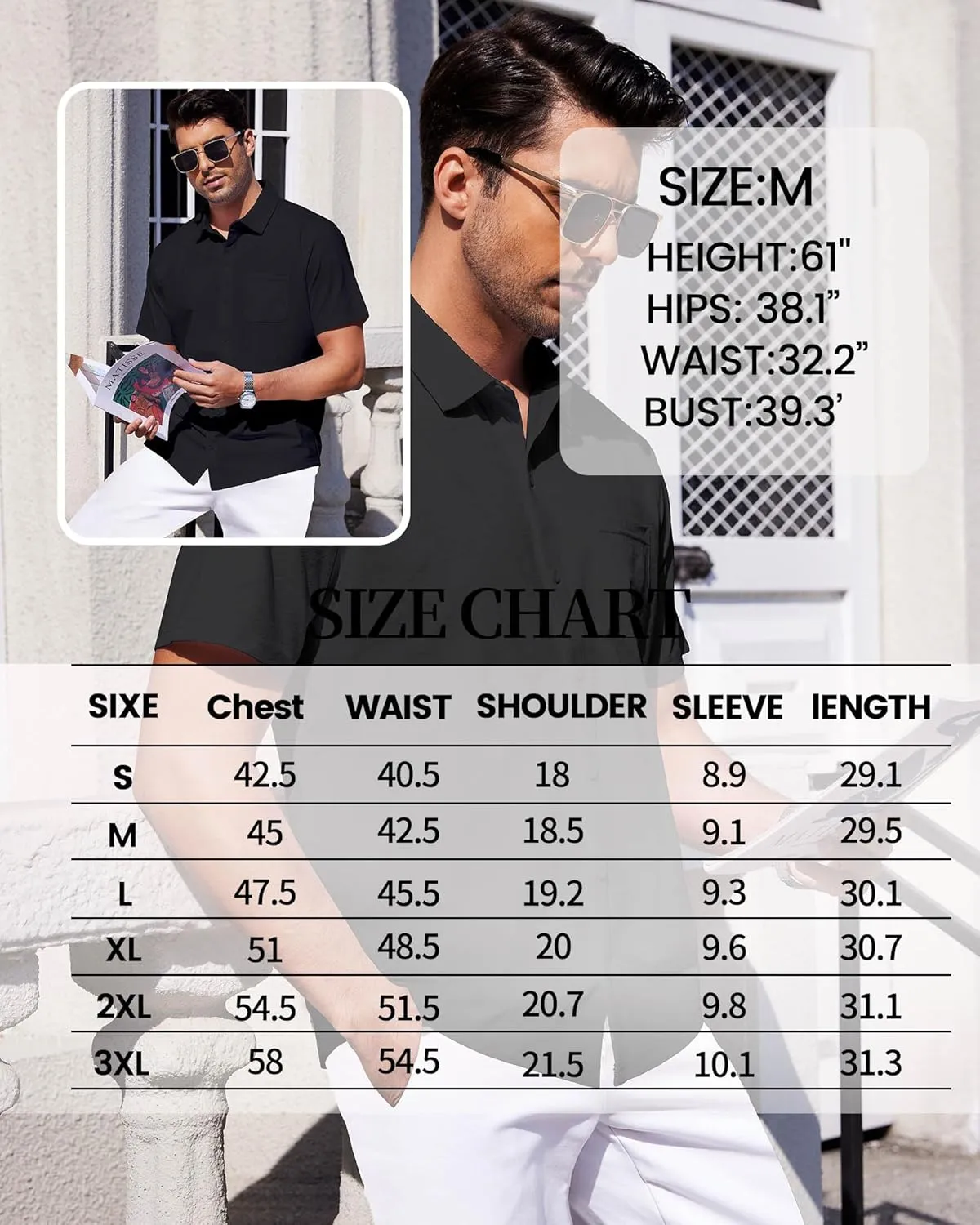 Mens Short Sleeve Dress Shirts Business Casual Button Down Shirt Summer Beach Wedding Untucked Shirts with Pocket
