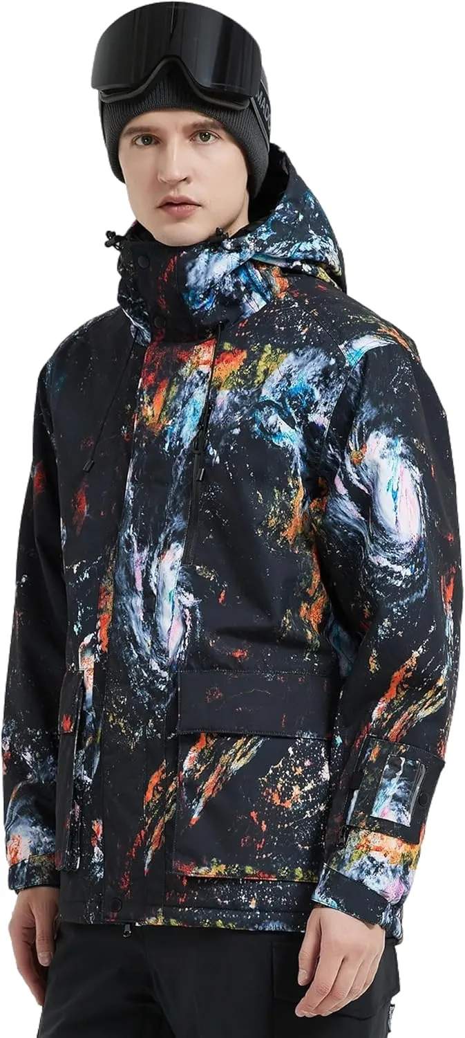 Men's Ski Jacket Waterproof Insulated Winter Snow Coat for Outdoor Snowboarding Raincoat