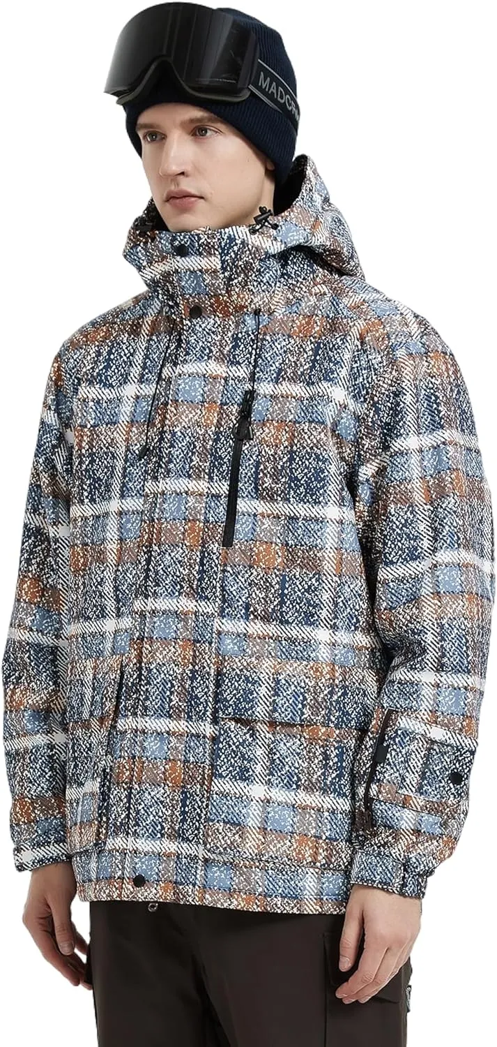 Men's Ski Jacket Waterproof Insulated Winter Snow Coat for Outdoor Snowboarding Raincoat