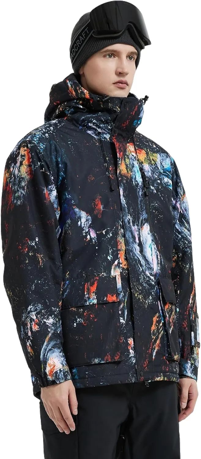 Men's Ski Jacket Waterproof Insulated Winter Snow Coat for Outdoor Snowboarding Raincoat