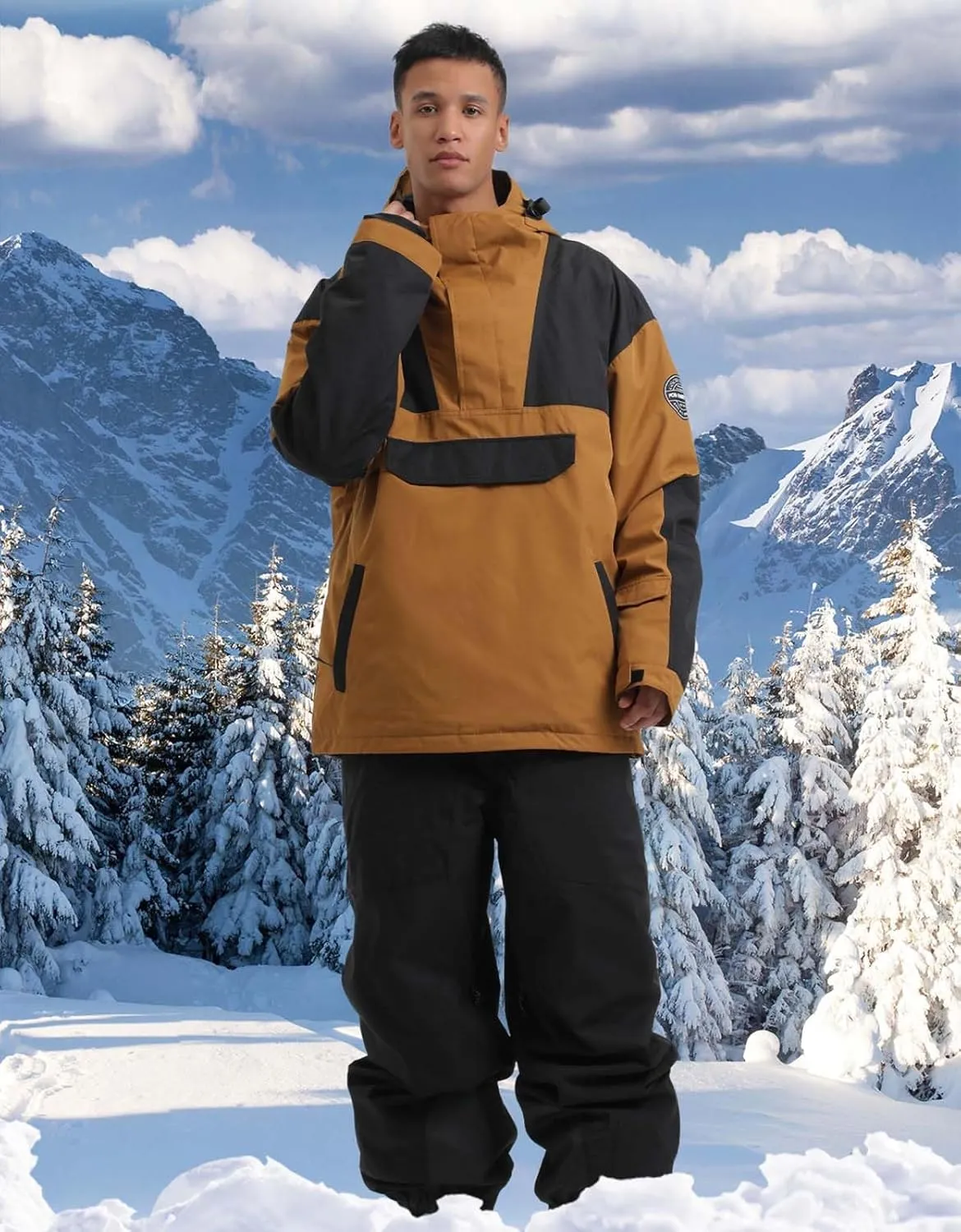 Mens Snowboard Jacket Ski Pullover Coat Warm Waterproof Windproof Men Snowboarding Jacket Winter Sports