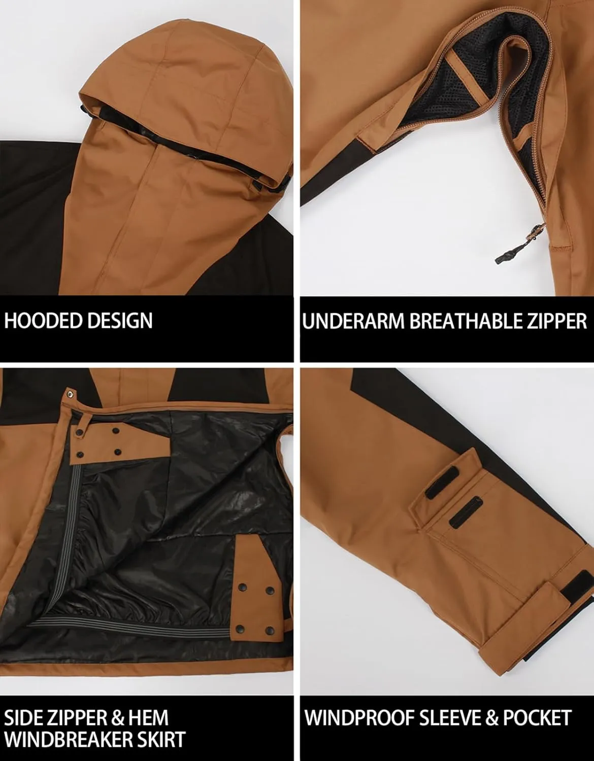 Mens Snowboard Jacket Ski Pullover Coat Warm Waterproof Windproof Men Snowboarding Jacket Winter Sports
