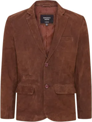 Mens Soft Real Suede Leather Italian Blazer Jacket Coat