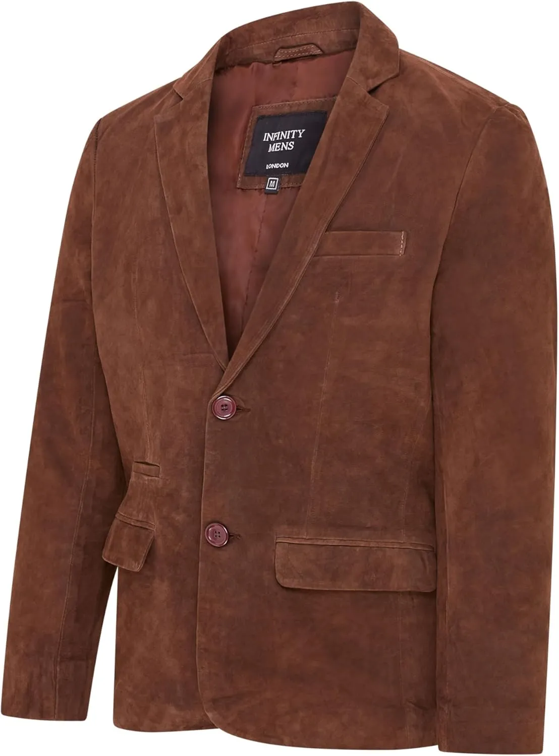Mens Soft Real Suede Leather Italian Blazer Jacket Coat